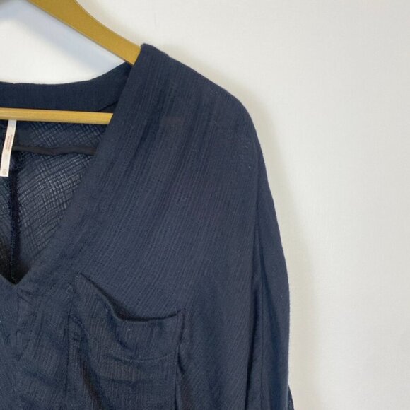 Free People Morning Dolman Sleeve Black Guaze Top - Picture 6 of 12